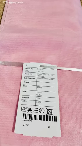 Méteráru, voile, pink, 24 m, 150 cm
