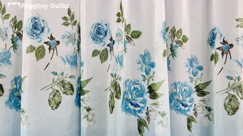 Voile, kék rózsa, 145x250 cm 