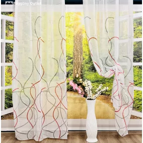 Voile, Dalga piros ,145x250 cm 2 db csomag