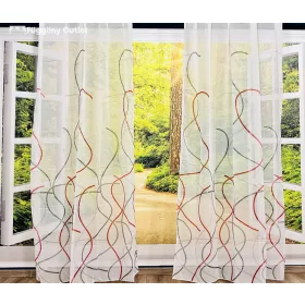 Voile, Dalga piros ,145x250 cm 2 db csomag