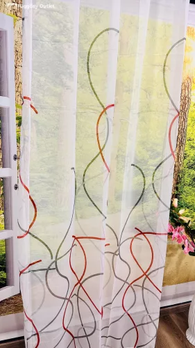Voile, Dalga piros ,145x250 cm 2 db csomag