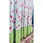 Voile, virágos zöld piros, 145x250 cm 