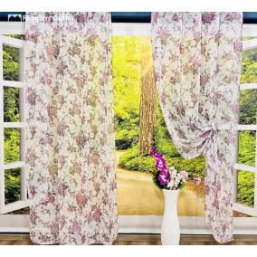 Voile, Angol rózsa lila, 145x250 cm 2 db csomag