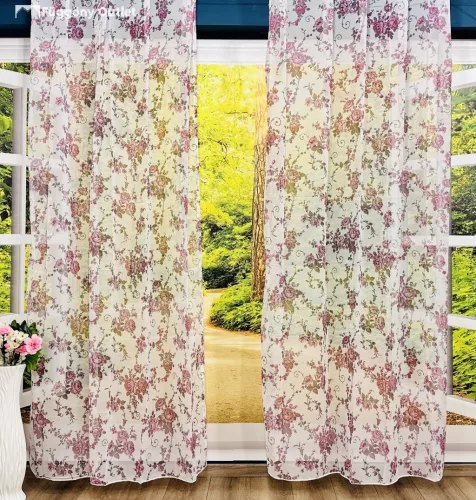 Voile, Angol rózsa lila, 145x250 cm 2 db csomag
