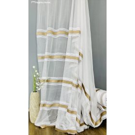 Méteráru, Csíkos2 fehér alapon barna, 280 cm