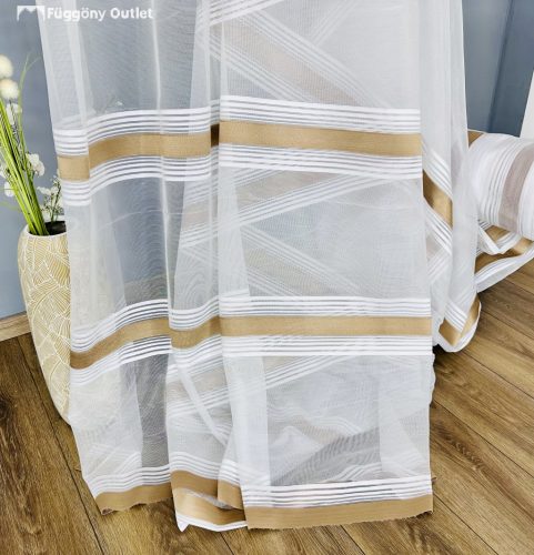 Méteráru, Csíkos2 fehér alapon barna, 280 cm