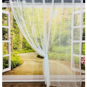 Voile, Organza, kék, 300x220 cm