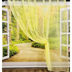 Voile, Organza, sárga, 300x220 cm