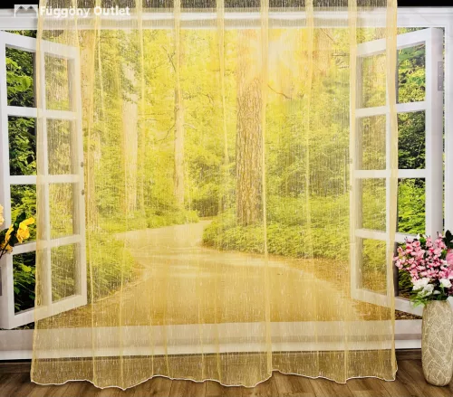 Voile, Organza, narancssárga, 300x220 cm