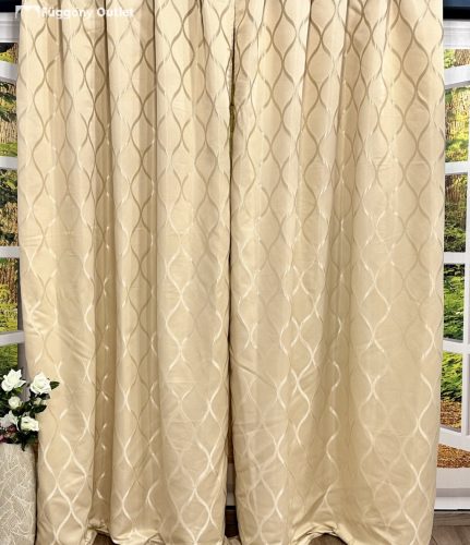 Sötétítő, Rombuszminta, krém, 145x250 cm, 2db-os csomag
