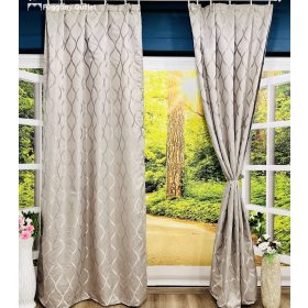   Sötétítő, Rombuszminta, szürke 145x250 cm, 2db-os csomag