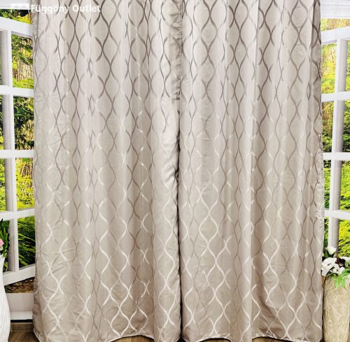 Sötétítő, Rombuszminta, szürke 145x250 cm, 2db-os csomag