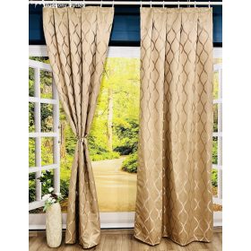   Sötétítő, Rombuszminta, Mogyoró, 145x180 cm, 2db-os csomag