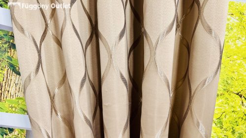 Sötétítő, Rombuszminta, Mogyoró, 145x180 cm, 2db-os csomag