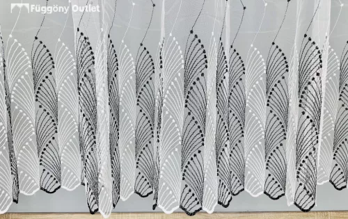 Himzet tüll, NAR fehér alapon fekete, 300x180 cm