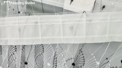 Himzet tüll, NAR fehér alapon fekete, 300x180 cm