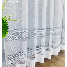 Berra, fehér alap szürke csíkos, 300x175 cm 