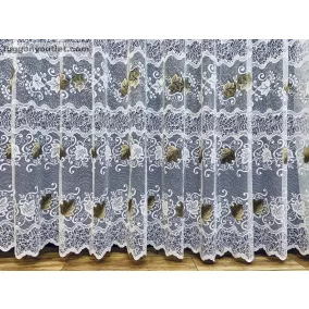 Szőlőlevél, fehér alapon barna, 300x155 cm
