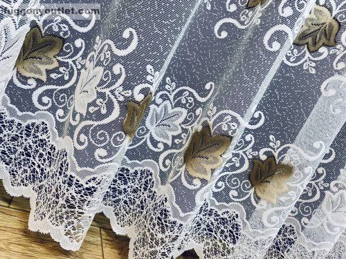 Szőlőlevél, fehér alapon barna, 300x155 cm