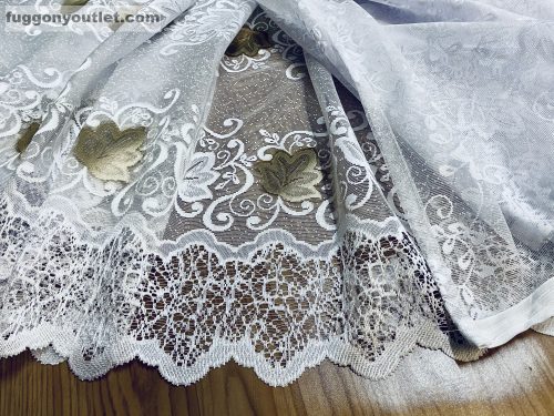 Szőlőlevél, fehér alapon barna, 300x155 cm