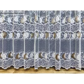 Szevgi, fehér alapon barna, 400x175 cm