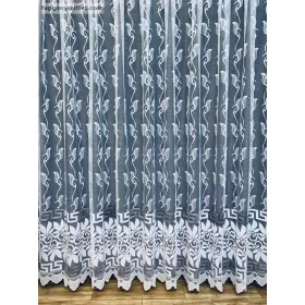 Görög minta, fehér alapon szürke, 500x175 cm