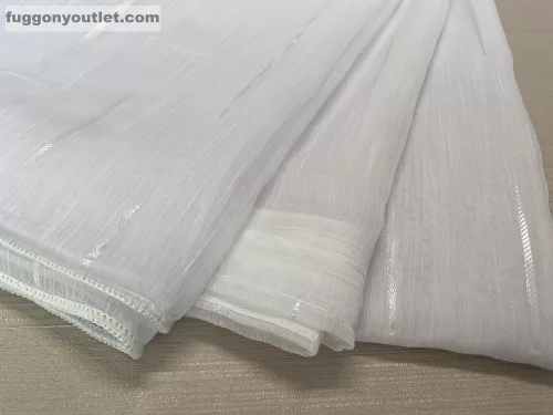 Voile, Pálcikás, fehér alapon fehér, 300x160 cm