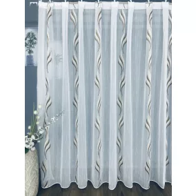 Voile, Dilara, fehér alapon barna és arany, 300x260 cm