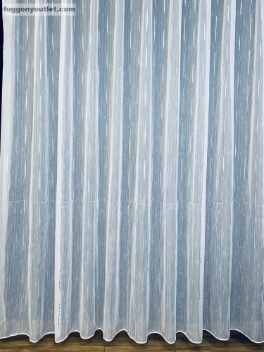 Voile, Pálcikás, fehér alapon szürke, 300x260 cm 