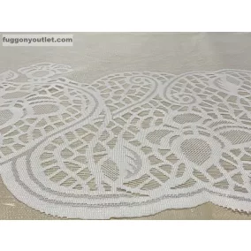   Méteráru, Vitrázs Függöny, Zsakar, Vastagbordűr fehér, 120 cm 