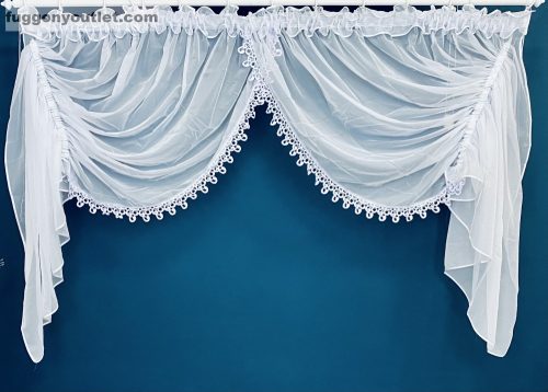 Csipkés függöny, Panoráma csipkés voile, fehér, 400x150 cm