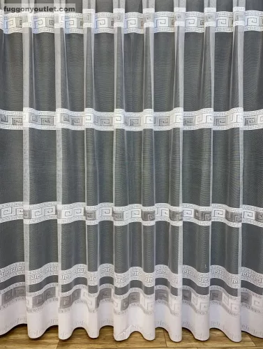 Görögsor, fehér alapon szürke, 300x175 cm