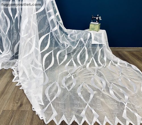 Készfüggöny, zsakar, Modern hullám fehér, 300x180 cm 