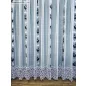   Csipkés Függöny, Harangvirág ( fehér, 30 cm Csipke ) fehér alapon fekete, 300x175 cm