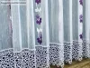 Csipkés Függöny, Harangvirág ( fehér, 30 cm Csipke ) fehér alapon lila, 300x175 cm