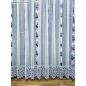   Csipkés Függöny, Harangvirág ( fehér, 30 cm Csipke ) fehér alapon lila, 300x175 cm