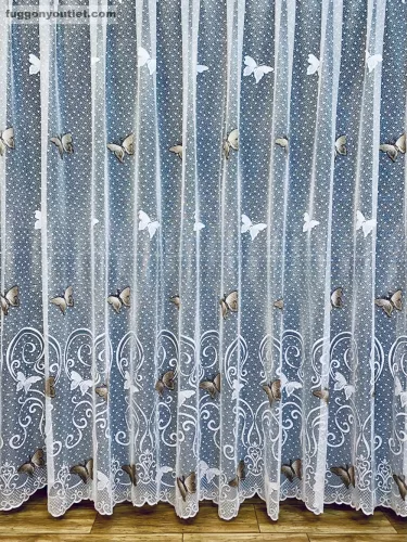 Pillangó, fehér alapon barna, 400x155 cm