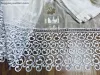 Csipkés Függöny, Harangvirág ( fehér, 30 cm Csipke ) fehér alapon arany, 300x175 cm