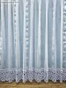 Csipkés Függöny, Harangvirág ( fehér, 30 cm Csipke ) fehér alapon szürke, 300x175 cm