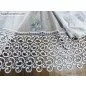   Csipkés Függöny, Harangvirág ( fehér, 30 cm Csipke ) fehér alapon szürke, 300x175 cm