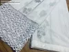 Csipkés Függöny, Harangvirág ( fehér, 30 cm Csipke ) fehér alapon szürke, 300x175 cm