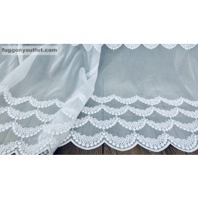 Méterárú, hímzett Függöny, fehér, 280 Magas, 