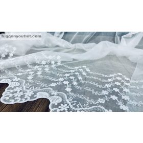 Méterárú, hímzett Függöny, fehér, 280 Magas, 