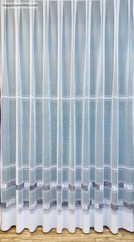 Görög minta 3, fehér alapon szürke, 500x250 cm