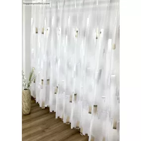 Parketta, minta, fehér alapon zöldes barna, 500x175 cm