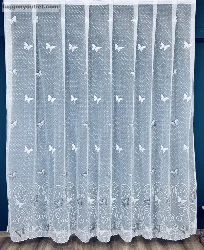 Pillangó, fehér alapon szürke, 150x250 cm 