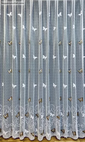 Pillangó, fehér alapon barna, 150x250 cm