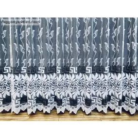 Görög minta, fehér alapon fekete, 300x175 cm