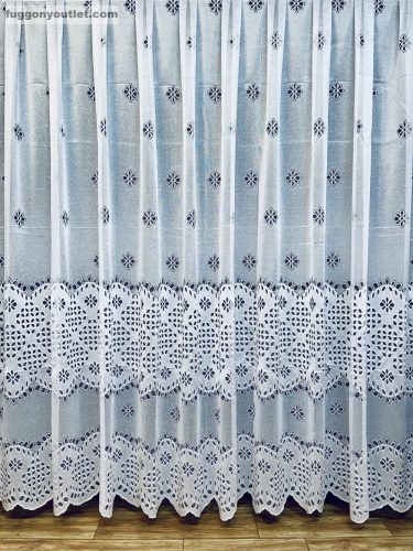 Lyukacsos Levél, jeges fehér, 300x175 cm