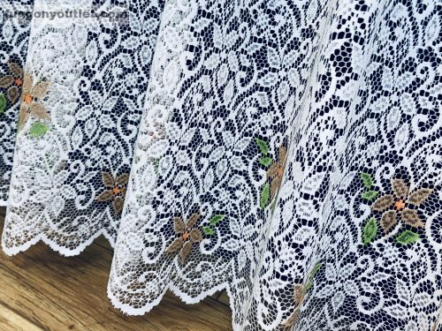 Sűrű Levél, fehér alapon zöld barna, 200x250 cm